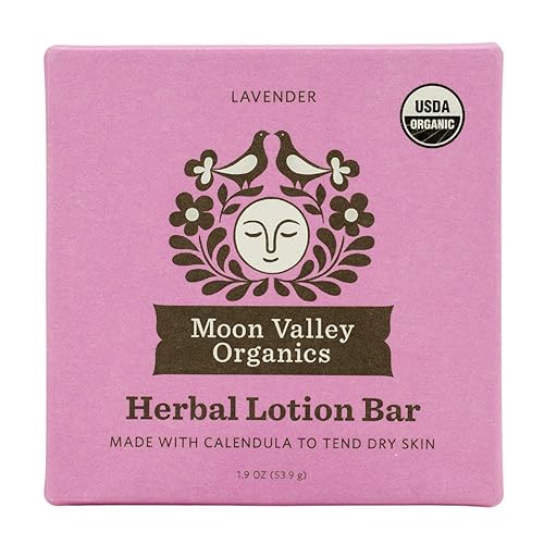Moon Valley Organics Herbal Lotion Bar in Lavender, Moon Melt Bar, Calendula and Comfrey, Beeswax, Heal and Restore Chapped Skin, Soothing Beauty & Personal Care Moon Valley Organics