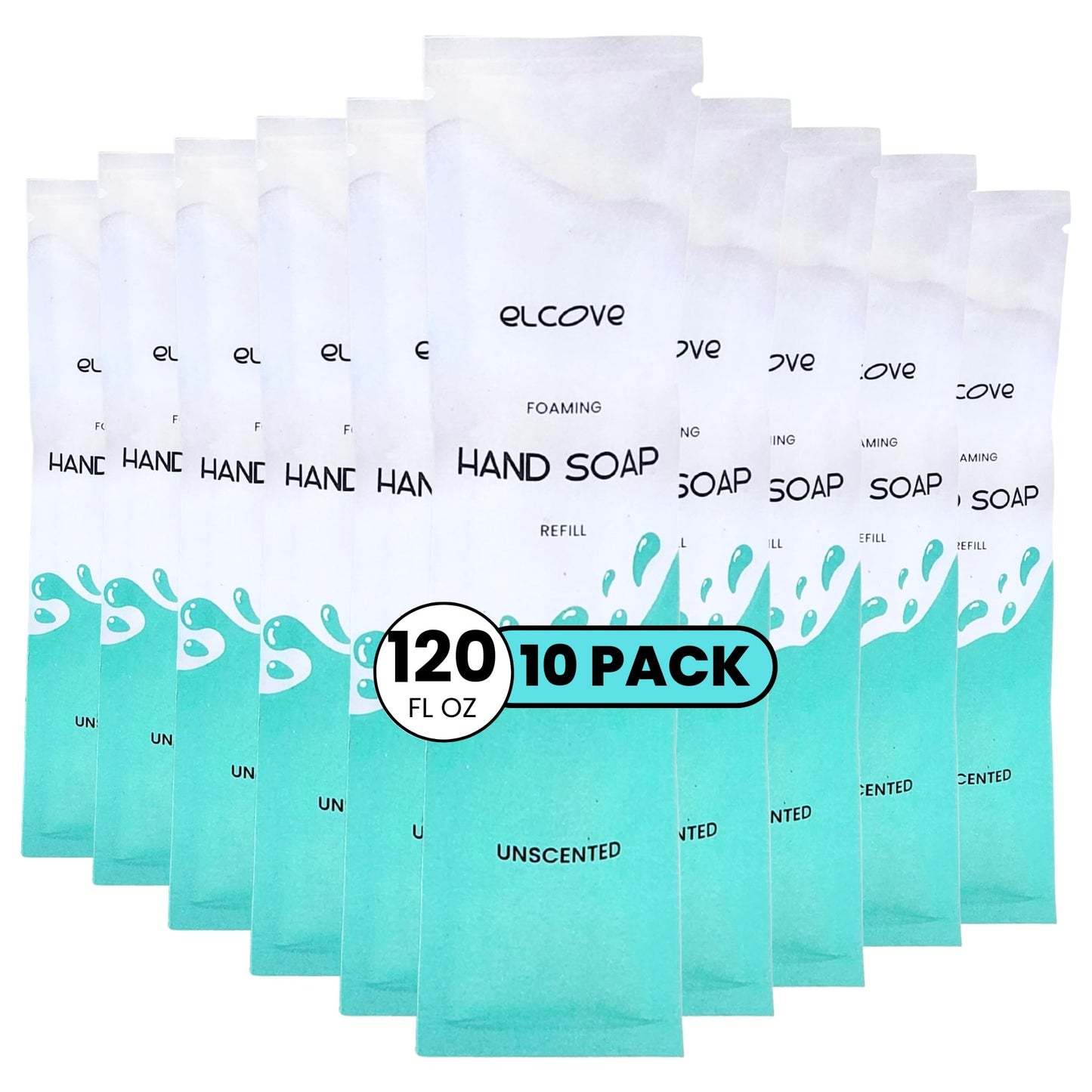 Elcove Foaming Unscented Hand Soap Refills (10 Pack), Concentrated Powdered Hand Soap, Makes 10 Bottles of Eco Friendly, Non Toxic, Plastic Free Beauty & Personal Care Elcove