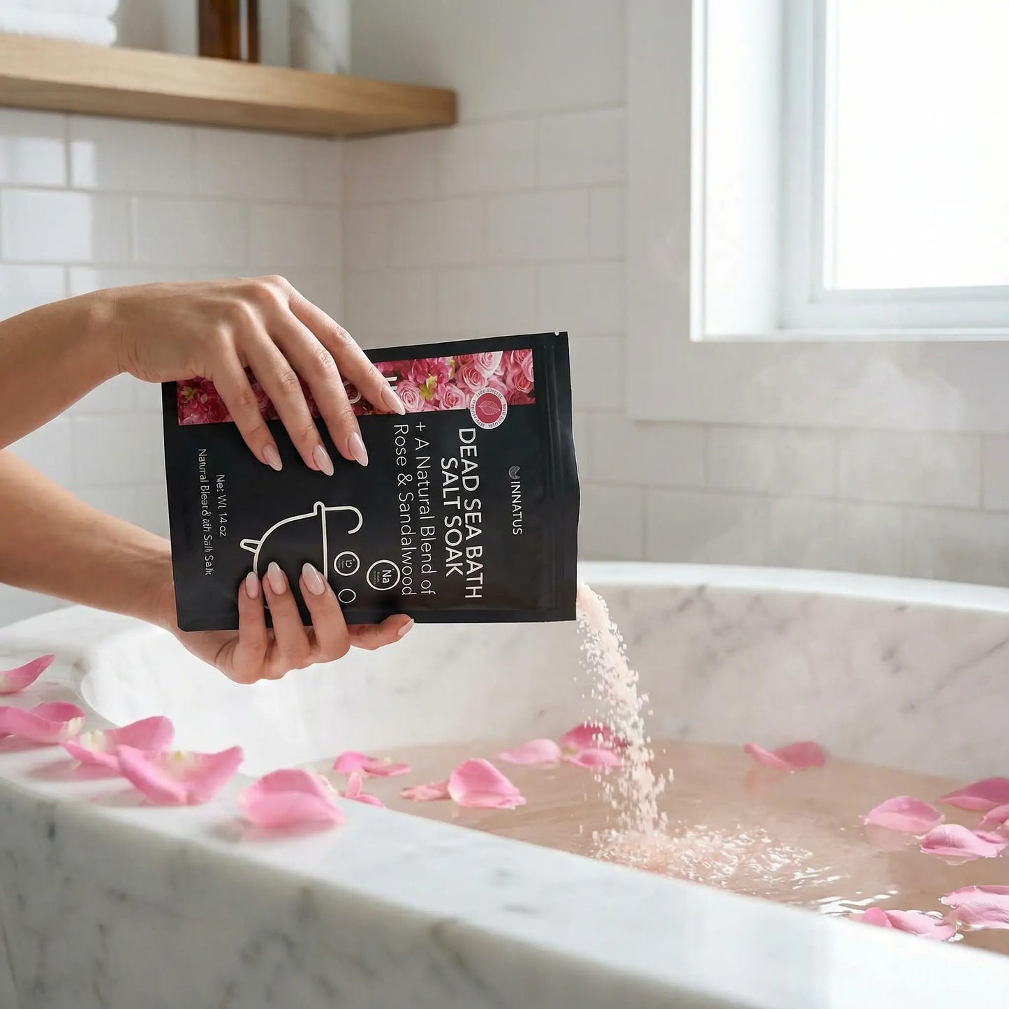Dead Sea Soothing Bath Salt Soak with 21 Minerals - Relaxing, Detoxifying, and Nourishing for Skin - 14oz, Infused with Essential Oils - Rejuvenate Beauty and Personal Care INNATUS