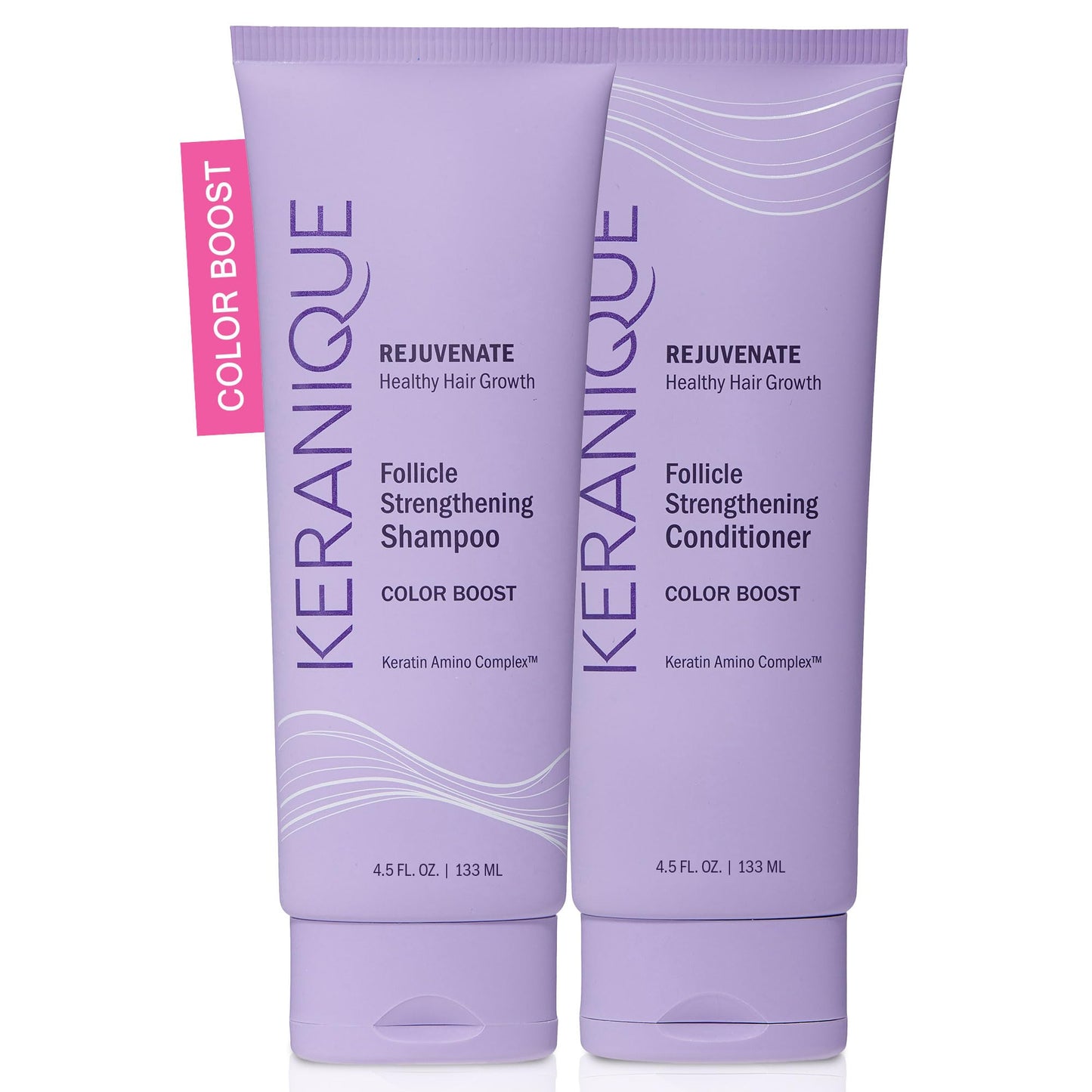 Keranique Rejuvenate Color Boost Shampoo & Conditioner Set for Color-Treated Hair - Sulfate & Paraben Free with UV Protection - Helps Reduce Color Beauty & Personal Care Keranique
