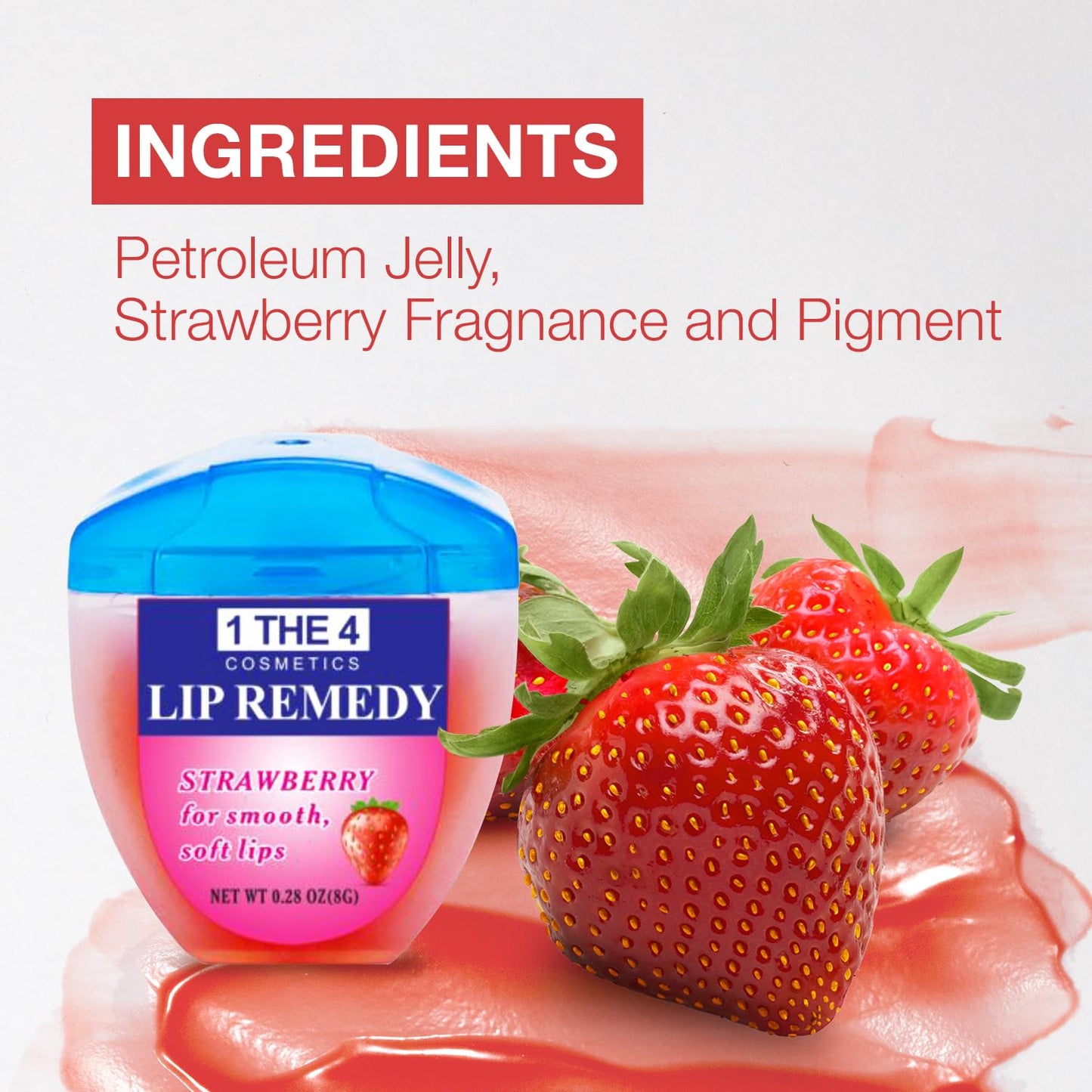 Lip Remedy Lip Balm 0.28oz Strawberry Scented Long-Lasting Hydration Repairs Dry Cracked Lips Overnight Moisturizing Formula (Strawberry, 3 Pack) Beauty and Personal Care STAR CARE