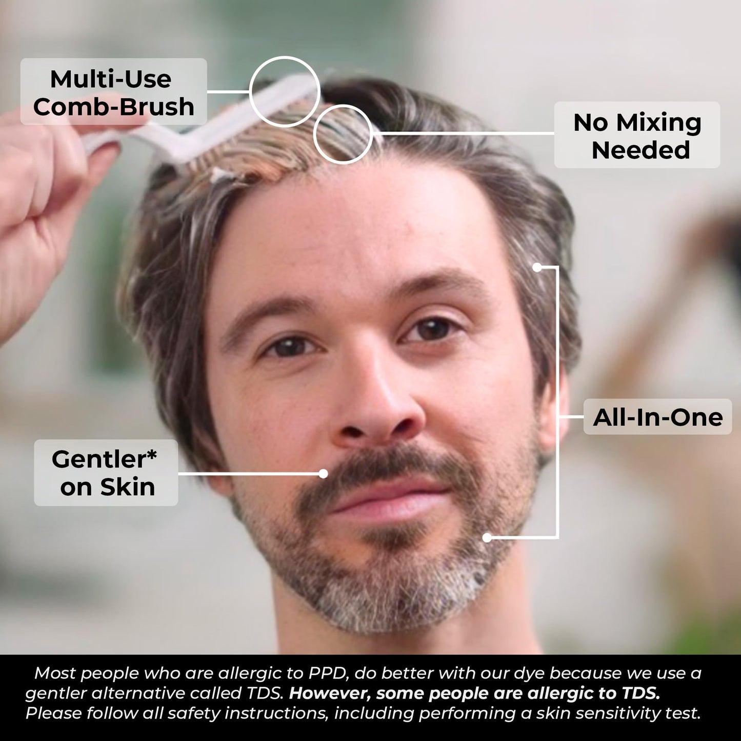 Simpler Men's Hair Color Kit - Full Gray Coverage - Natural Black & Beard Dye - Easy Application for 100% Gray Hair - Natural Black Beauty & Personal Care SIMPLER HAIR COLOR