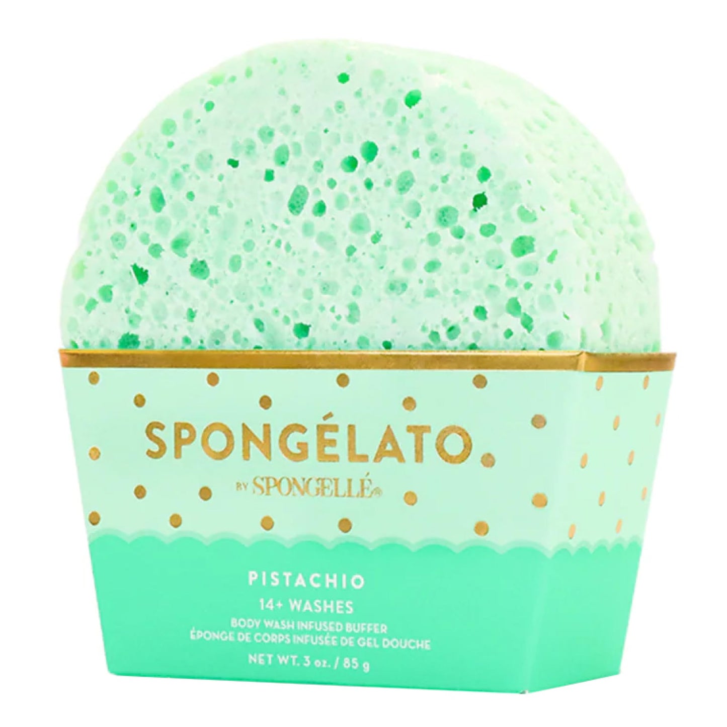 Spongellé Pistachio Spongélato Bath Sponge - Built-In Body Wash & Body Scrubber, Shower Loofah Sponge for Women - 14+ uses Beauty and Personal Care SPONGELLÉ