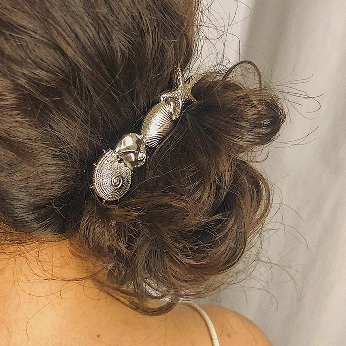 DoubleNine Seashell Starfish Hair Barrettes Clips Hair Accessories Vintage Ocean Boho Beach Wedding Headwear for Women Girls (gold) Beauty & Personal Care Doubnine
