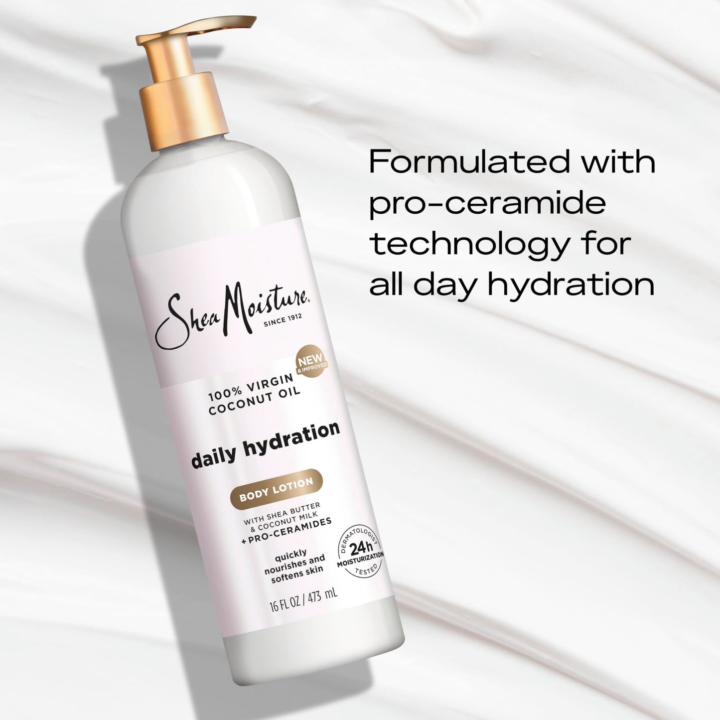 SheaMoisture Daily Hydration Body Lotion with 100% Virgin Coconut Oil, Shea Butter, Coconut Milk and Pro-Ceramides, Quickly Nourish & Soften Skin, 24H Beauty & Personal Care Shea Moisture