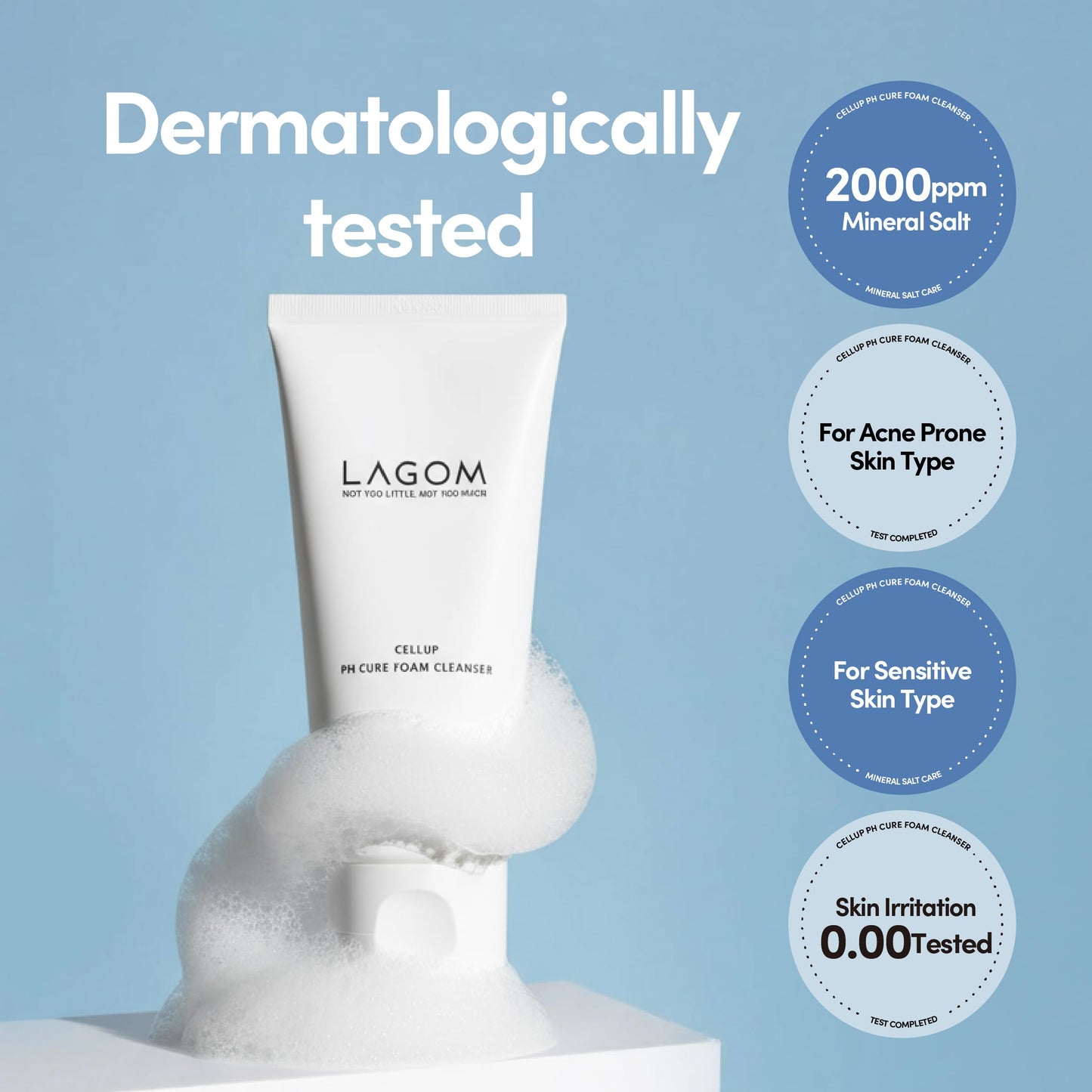 LAGOM Cellup pH Cure Foam Cleanser | Low pH, Skin Barrier Protection, Natural Deep Face Cleansing, K-Skincare, Mild, 5.5 Subacid for Sensitive Skin Beauty & Personal Care LAGOM