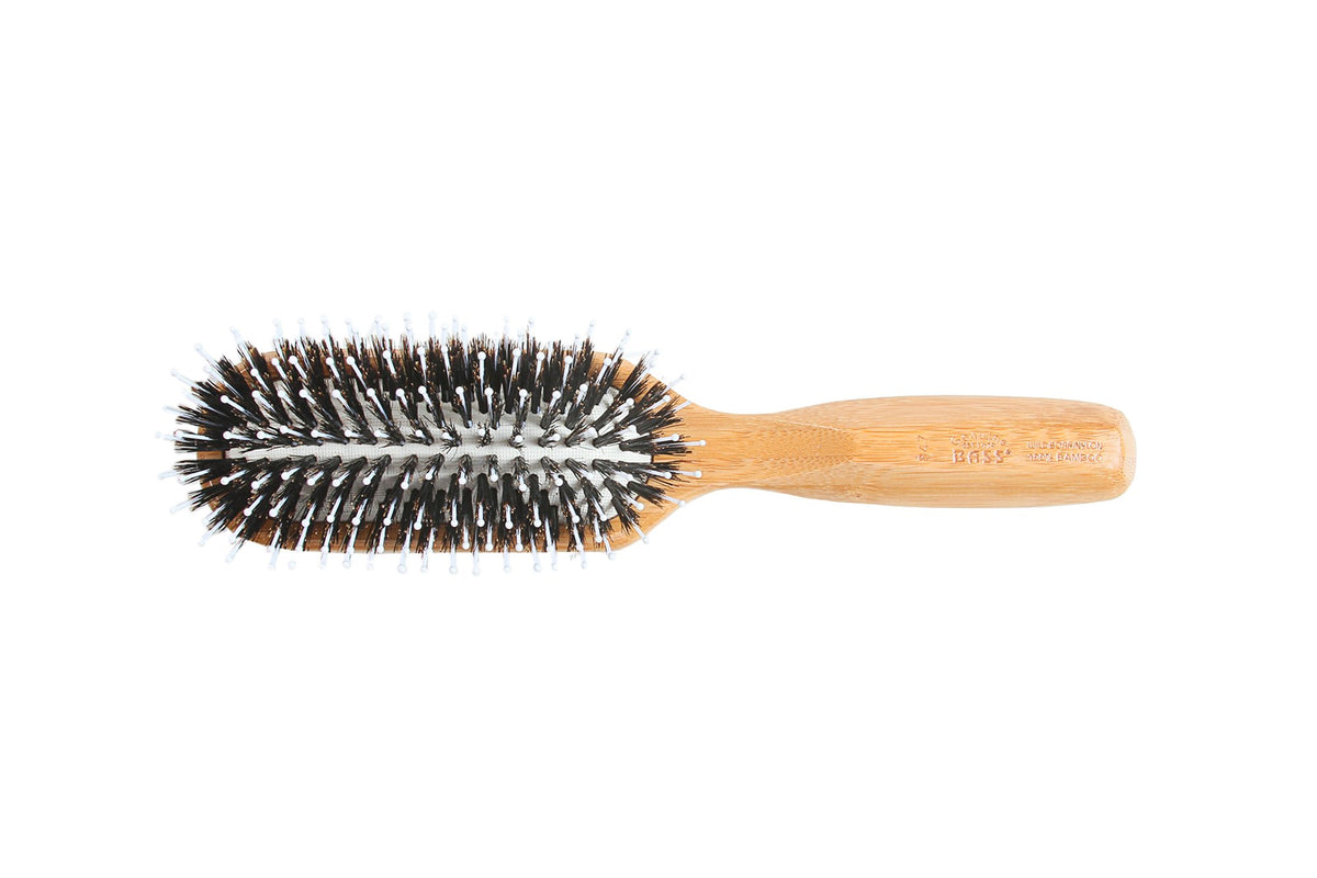 Bass Brushes | Shine & Condition | Luxury Grade Hair Brush | Natural Bristle | Professional Style with Pure Bamboo Handle