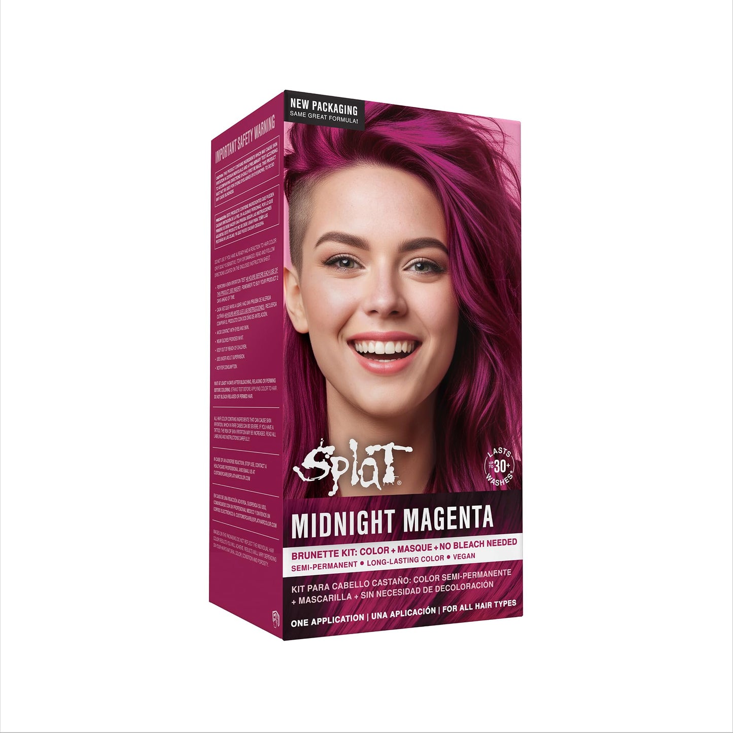 Splat Midnight Magenta Semi Permanent Hair Dye Kit, 1 Application, Includes Deep Reconstructor Conditioner, Lasts 30 Washes, No Bleach Required, Vegan Beauty & Personal Care Splat