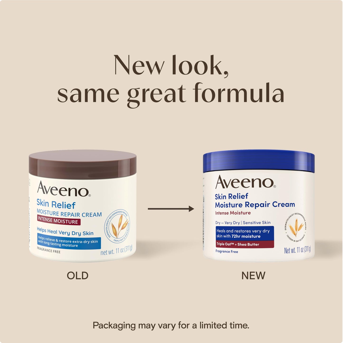 Aveeno Skin Relief Intense Moisture Repair Body Cream with Triple Oat & Shea Butter Formula, Moisturizing Cream Heals & Restores Very Dry Skin Beauty & Personal Care Aveeno