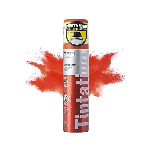 Red by Kiss Tintation Temporary Hair Color Spray 2.82oz, Quick-Dry & Smudge-Proof, Vivid Color Washable Hair Dye, Styling Spray Cosplay Halloween Beauty & Personal Care Red by Kiss