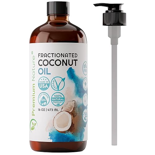 Fractionated Coconut Oil for Skin Moisturizer with Pump Massage Oils Best Carrier for Essential Oils Mixing Body OUL for Dry Skin Moisturizer Natural Beauty & Personal Care Premium Nature