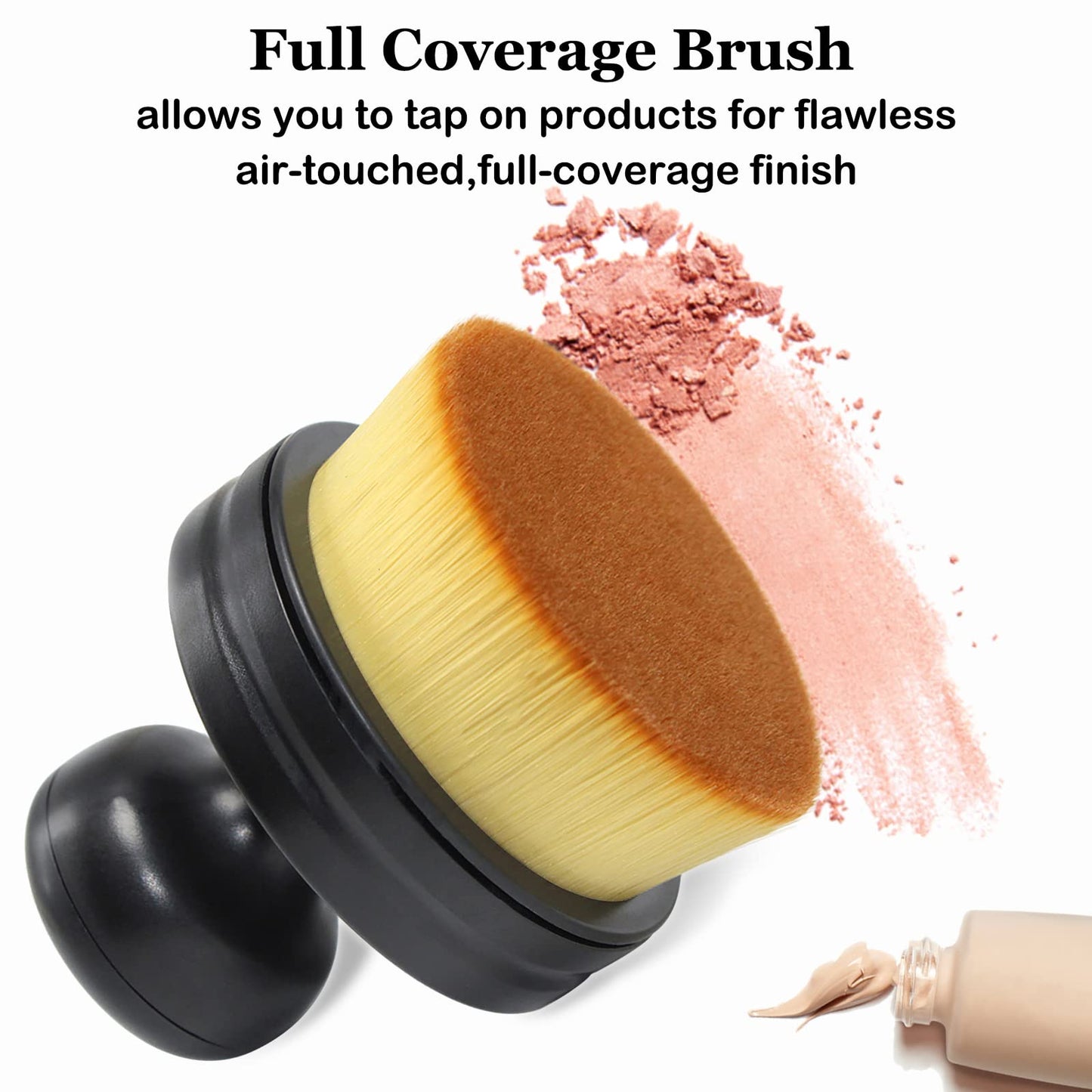 Falliny Makeup Brush, Large Full Coverage Self Tanner Foundation Brushes Travel Kabuki Powder Brush for Face Body, Blending Liquid Beauty & Personal Care Falliny