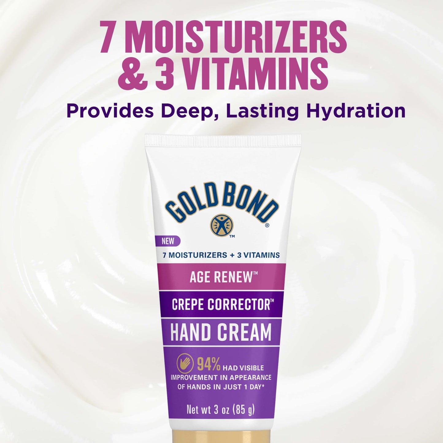 Gold Bond Age Renew Crepe Corrector Hand Cream, Replenishing & Smoothing Formula, 3 oz. Beauty and Personal Care Gold Bond