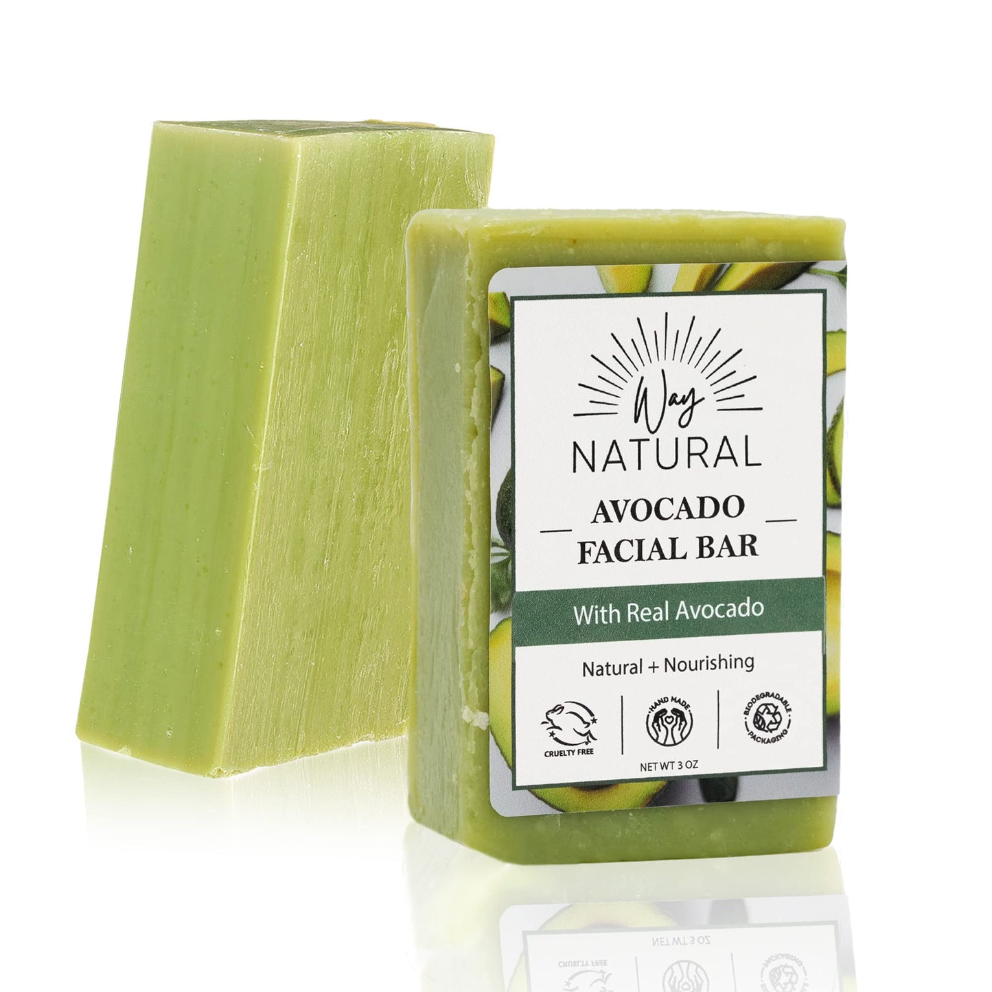 Way Natural Goat Milk Soap Bars, Avocado (2 Pack) - Face, Hands & Body, Premium, Handmade w/Real Milk in USA - Natural Bar for Men, Women Beauty & Personal Care Way Natural
