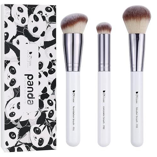 DUcare Makeup Brushes 3Pcs Foundation Contour Bronzer Brush,Concealer Brush,Blusher Powder Brush, Face Kabuki Travel Buffing Stippling Liquid Blending Beauty & Personal Care DUcare