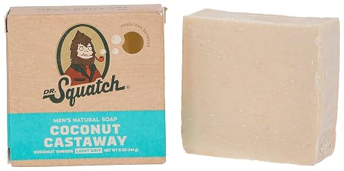 Dr. Squatch All Natural Bar Soap for Men with Light Grit, Coconut Castaway 5 Ounce (Pack of 1) 0.02 pounds Beauty & Personal Care Dr. Squatch