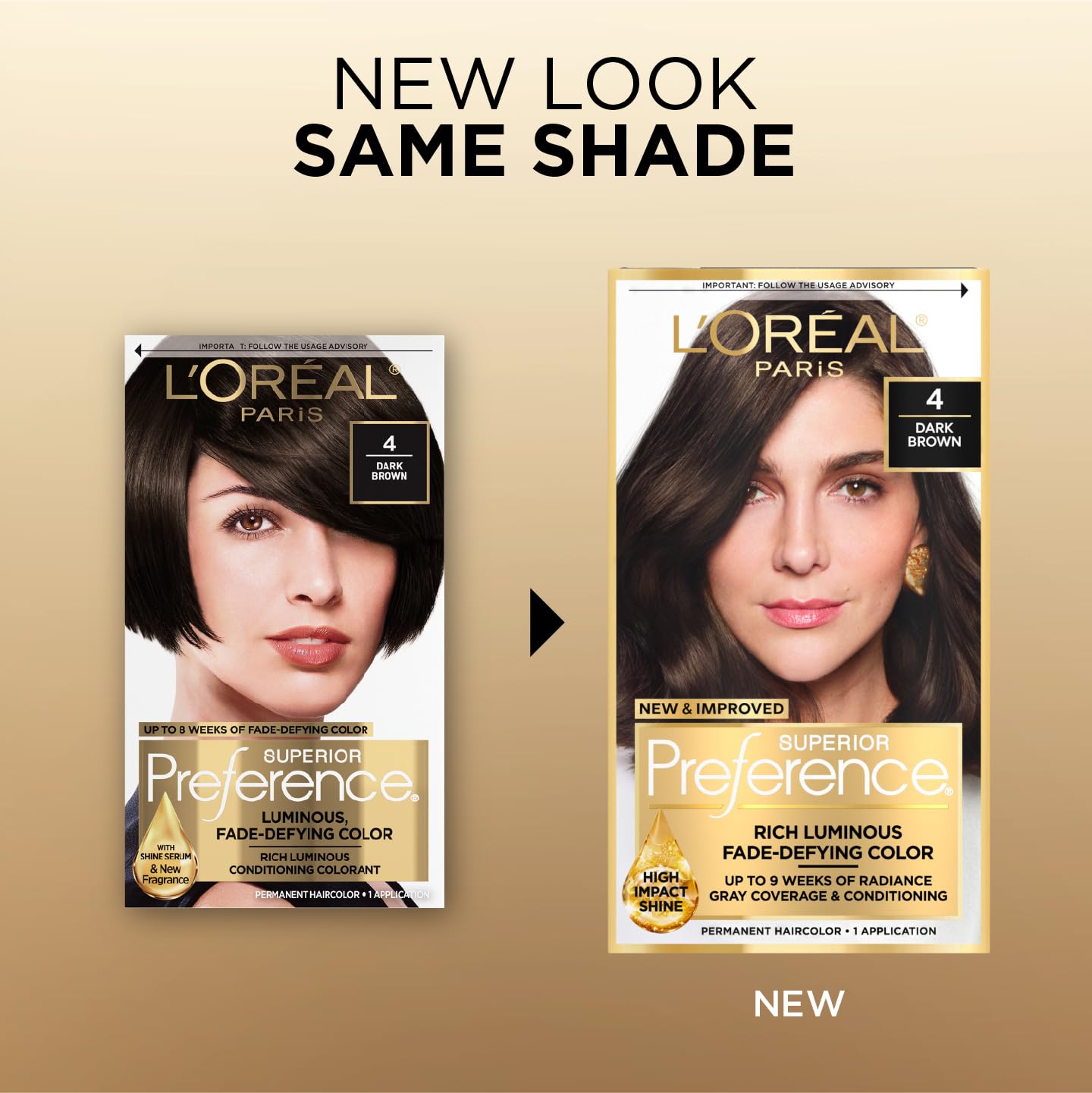 L'Oreal Paris Superior Preference Luminous Fade-Defying Permanent Hair Color, Hair Dye For Up to 9 Weeks of Radiance, Dark Brown 4, 1 Hair Dye Kit Beauty & Personal Care L'Oreal Paris