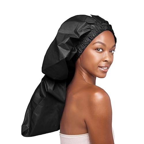 Red by Kiss Essential Super Large Waterproof Braid Shower Cap, Reusable Caps with Elastic Band Beauty & Personal Care Red by Kiss