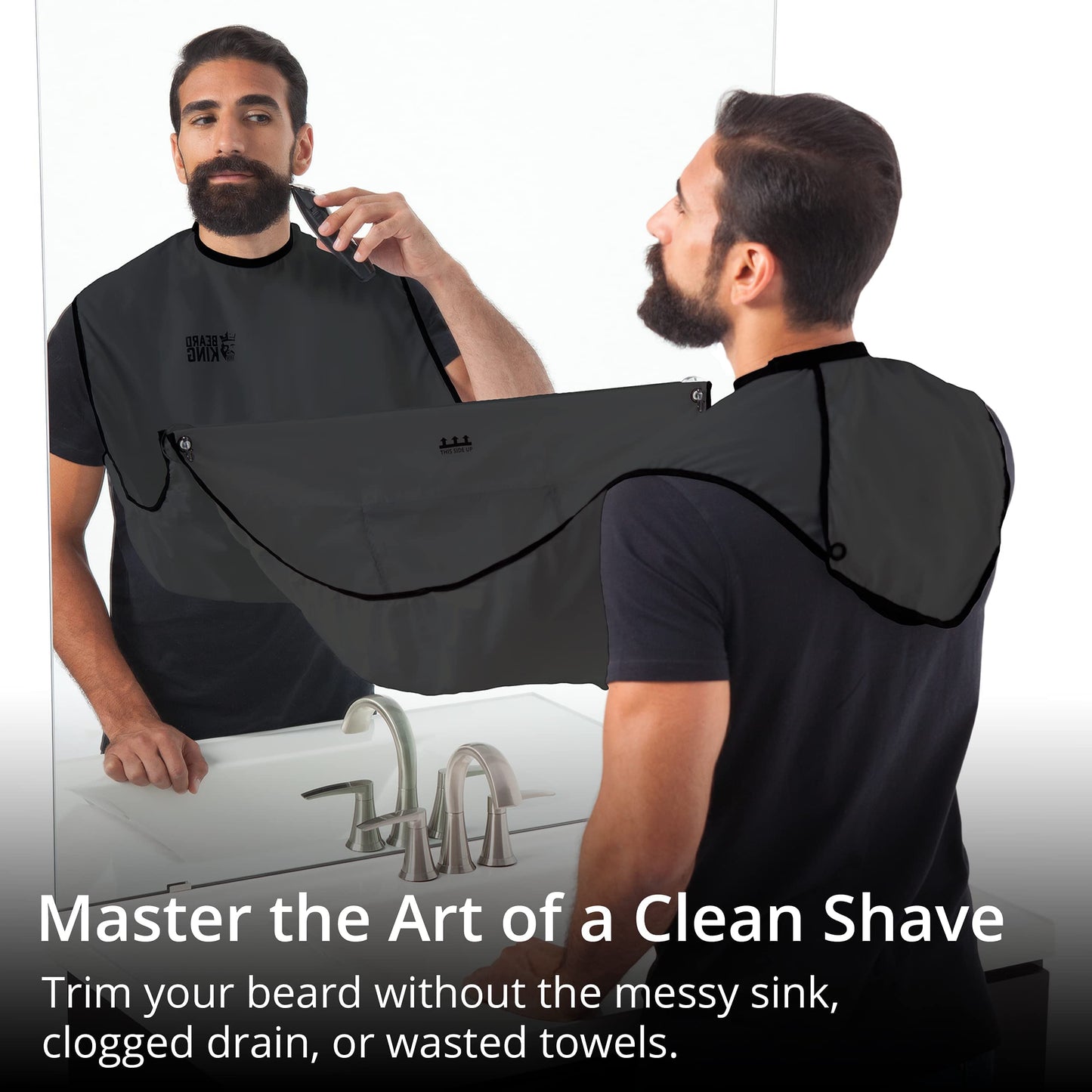 Beard King Beard Bib Apron - As Seen on Shark Tank - Gifts for Him, Stocking Stuffers for Men, Mens Gift, Black Beauty and Personal Care BEARD KING
