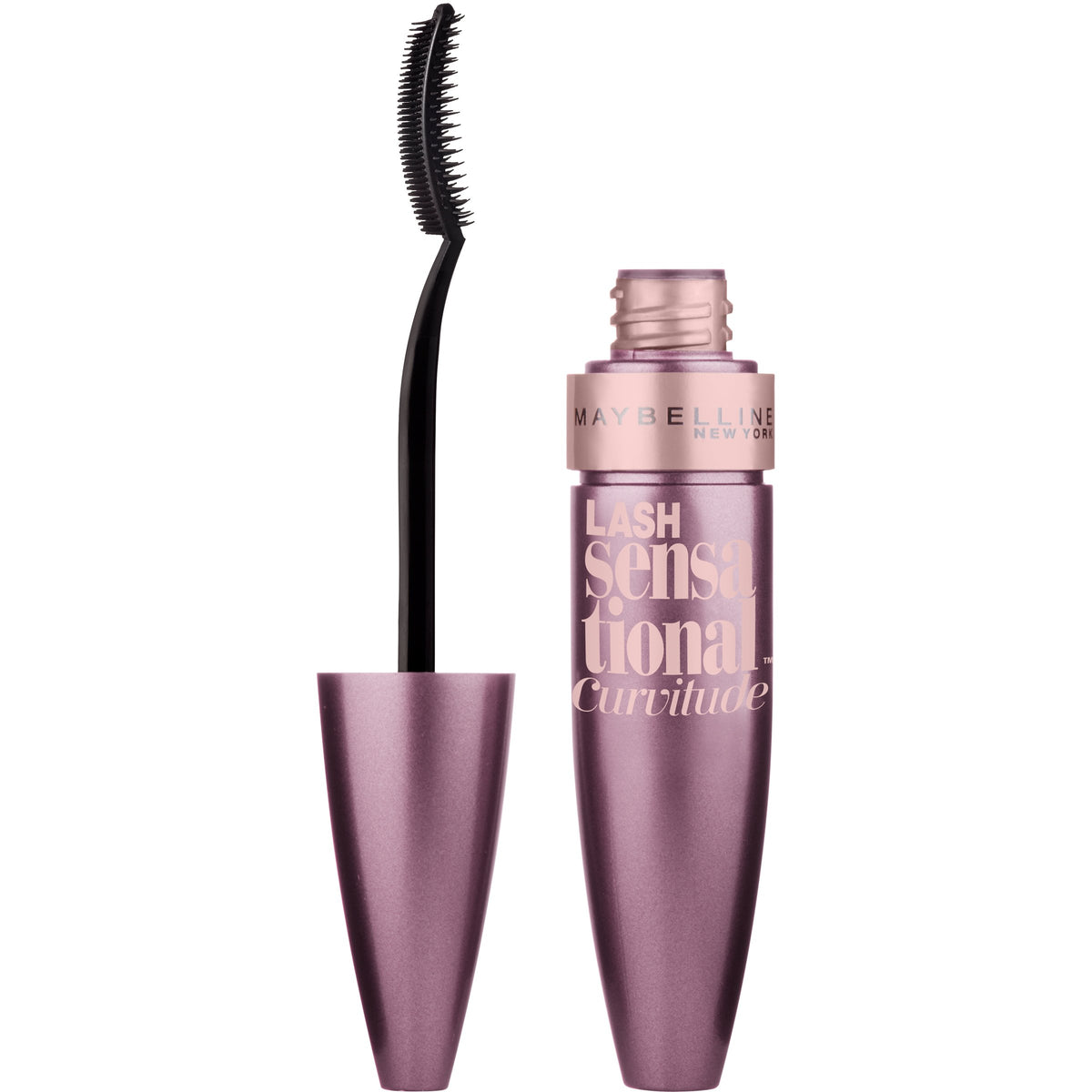 Maybelline New York Lash Sensational Curvitude Washable Mascara, Brownish Black, 0.33 Fluid Ounce