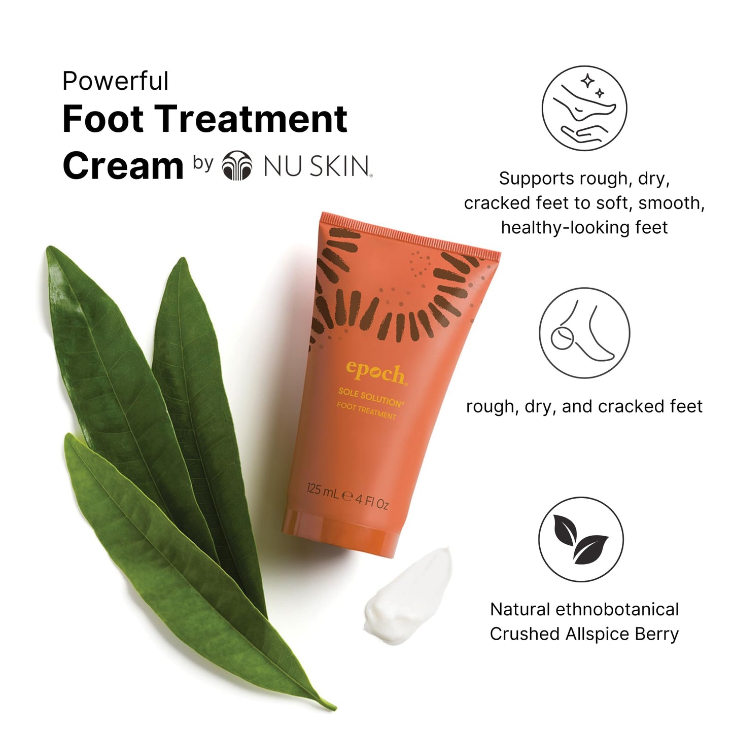 Nu Skin Epoch Sole Solution Foot Cream 4oz – Urea Formula Repairs Dry, Cracked Heels & Feet, Moisturizing Lotion for Smooth, Healthy Skin Beauty & Personal Care Nu Skin