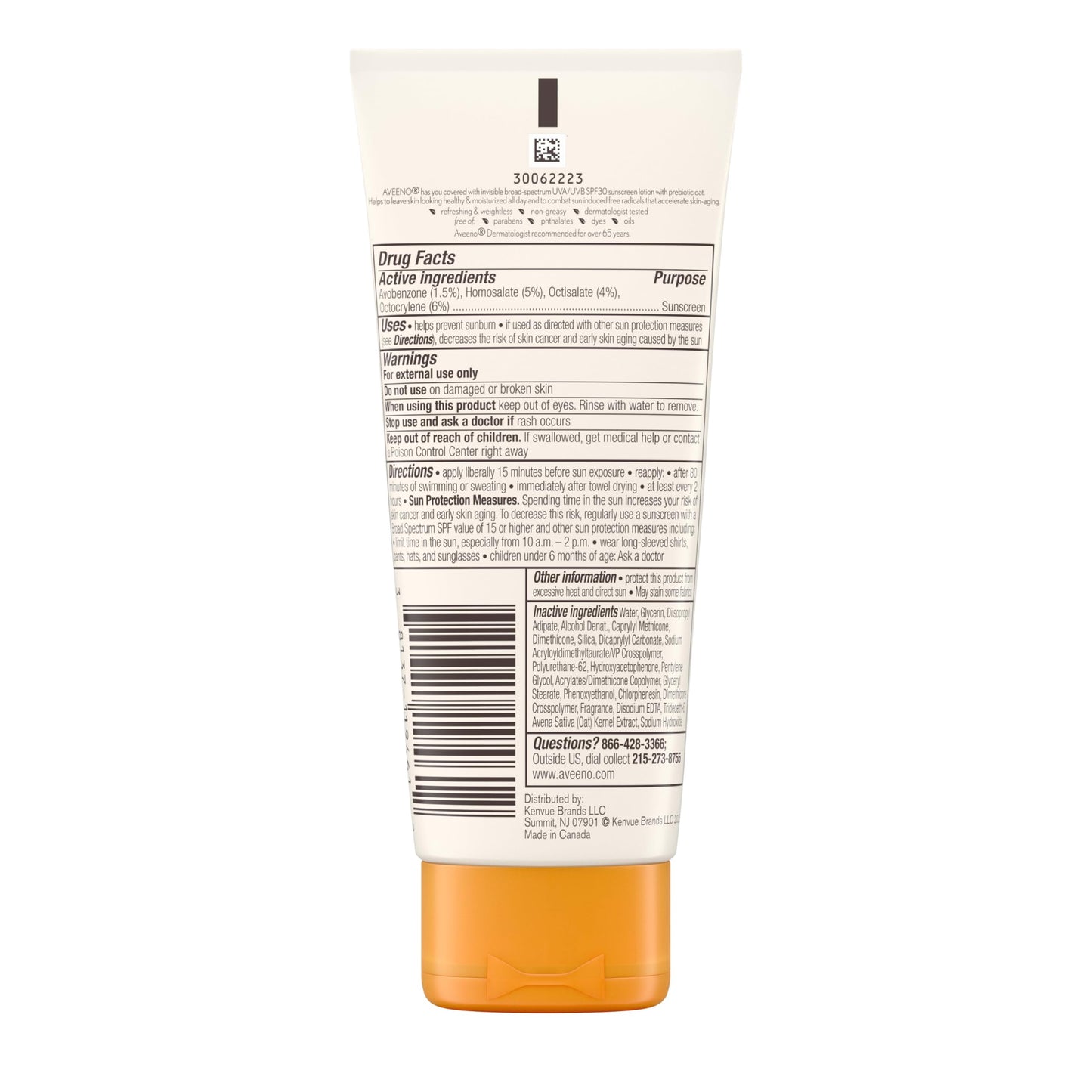 Aveeno Protect + Hydrate Moisturizing Sunscreen Lotion with Broad Spectrum SPF 30 & Prebiotic Oat, Weightless Sweat & Water-Resistant Full Body Beauty & Personal Care Aveeno