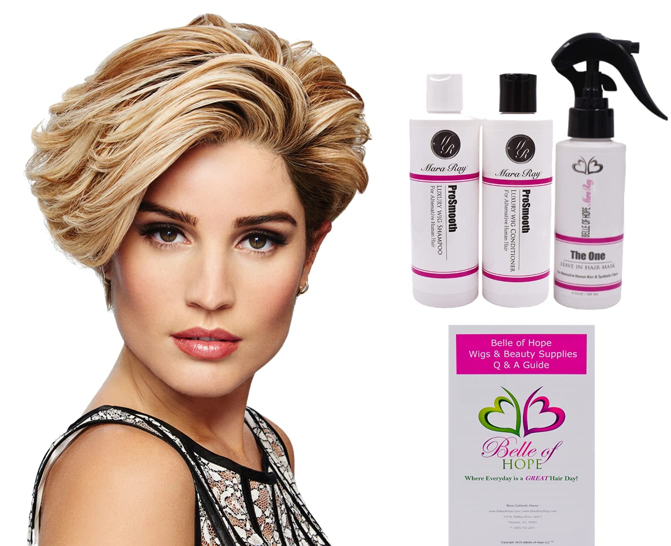 CALLING ALL COMPLIMENTS Lace Front Hand-Tied Human Hair Wig by Raquel Welch, 5PC Bundle: Wig, 4oz Mara Ray ProSmooth Shampoo and Conditioner, The One Beauty & Personal Care Belle of Hope Mara Ray