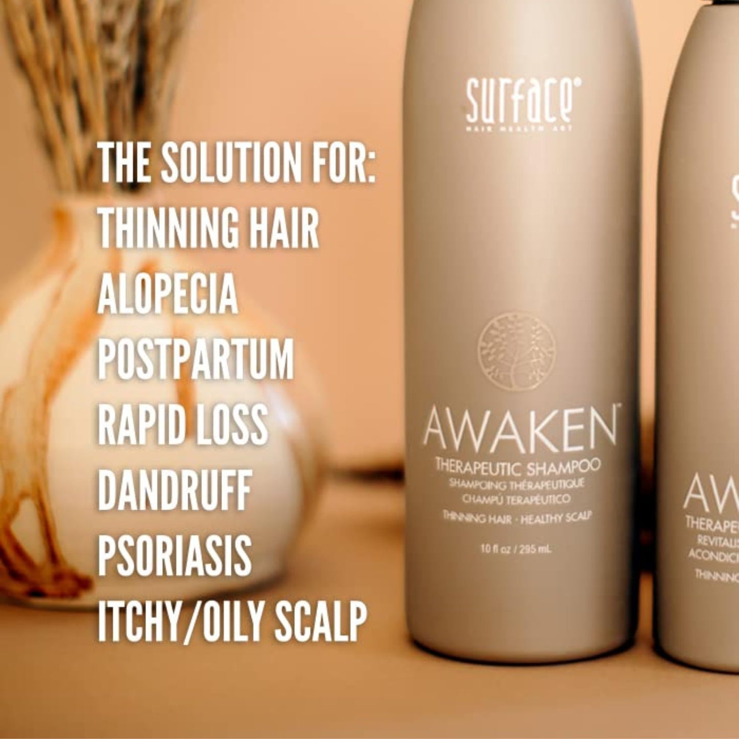SURFACE Hair - Awaken Therapeutic Shampoo - Natural Ingredients for Thinning Hair and a Healthy Scalp - 2 fl oz Beauty & Personal Care SURFACE