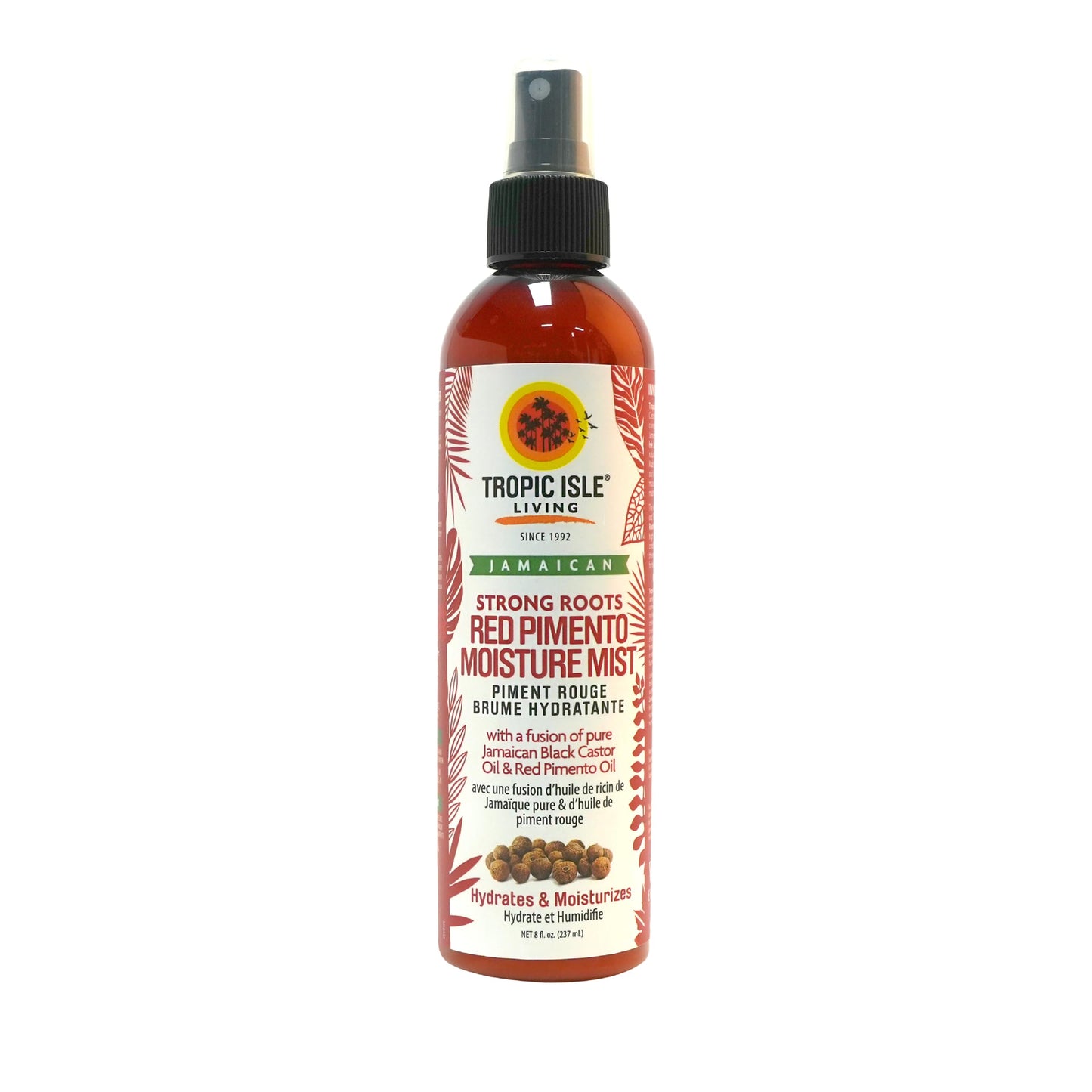 Tropic Isle Living Strong Roots Red Pimento Moisture Mist 8oz | Jamaican Black Castor Oil Promotes Hair Growth, Detangles, Reduces Frizz, Adds Shine Beauty & Personal Care Tropic Isle Living