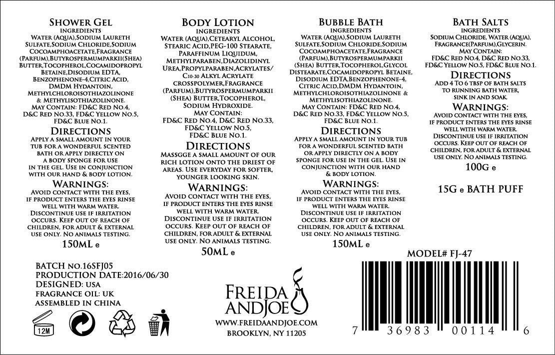 Home Spa Bath Basket Passion Fruit Fragrance Bath & Body Set For Women Contains Shower Gel, Bubble Bath, Body Lotion, Bath Salt in Green Tub Gift Beauty & Personal Care Freida and Joe
