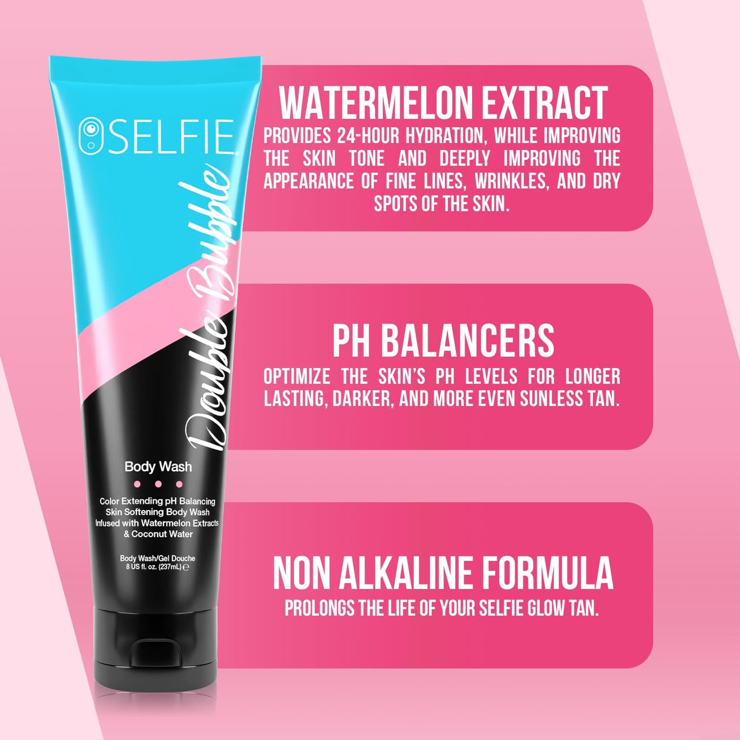 Selfie Glow Sunless Double Bubble Body Wash - Color Extending pH Balancing Skin Softening Body Wash Beauty & Personal Care Devoted Creations