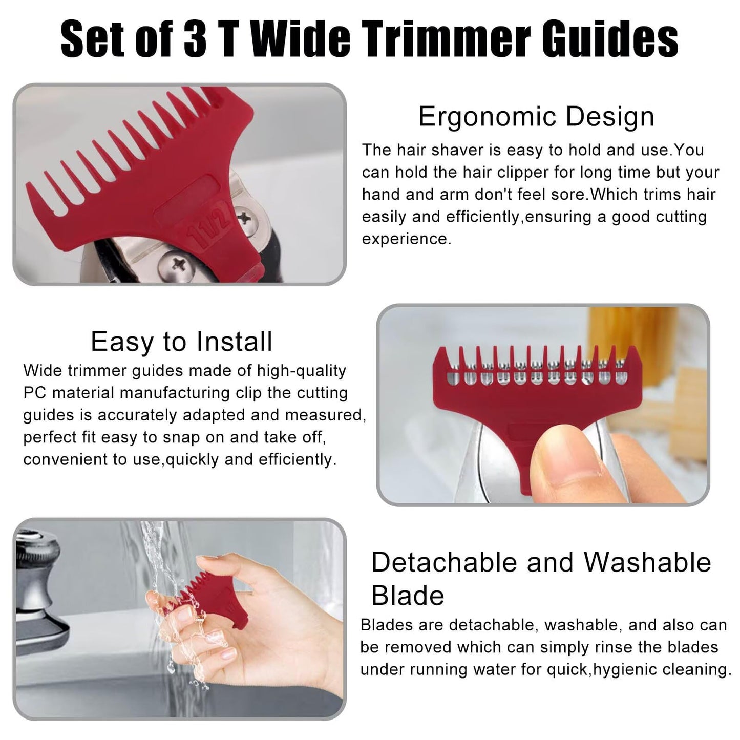 HaeKap #3792 Hair Trimmer T Blade Replacement Guides Set Compatible for Wah l Professional 5 Star Detailer Beauty and Personal Care HaeKap