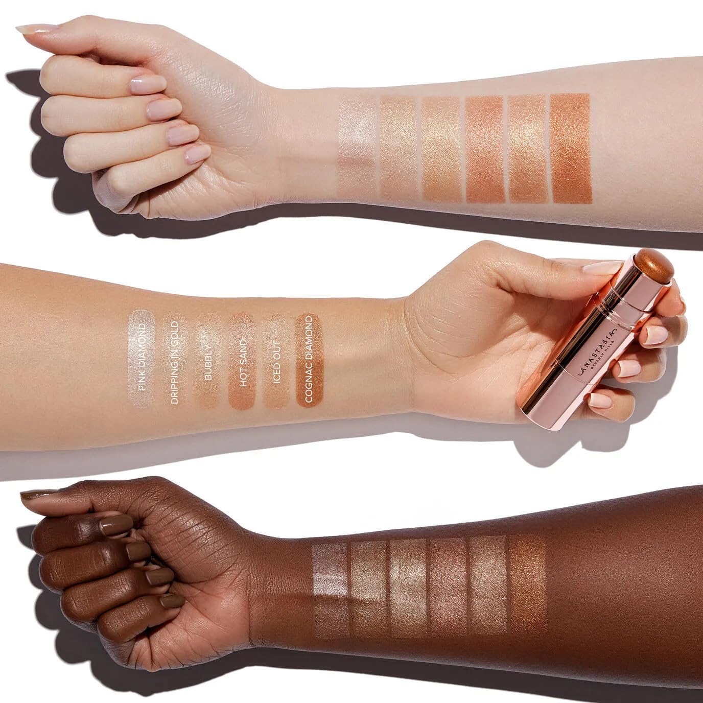 Anastasia Beverly Hills Stick Highlighter - Ultra-Smooth Cream Cheek Illuminator, Weightless Long-Wear Glow Stick for Face and Body - Pink Diamonds Beauty & Personal Care Anastasia Beverly Hills