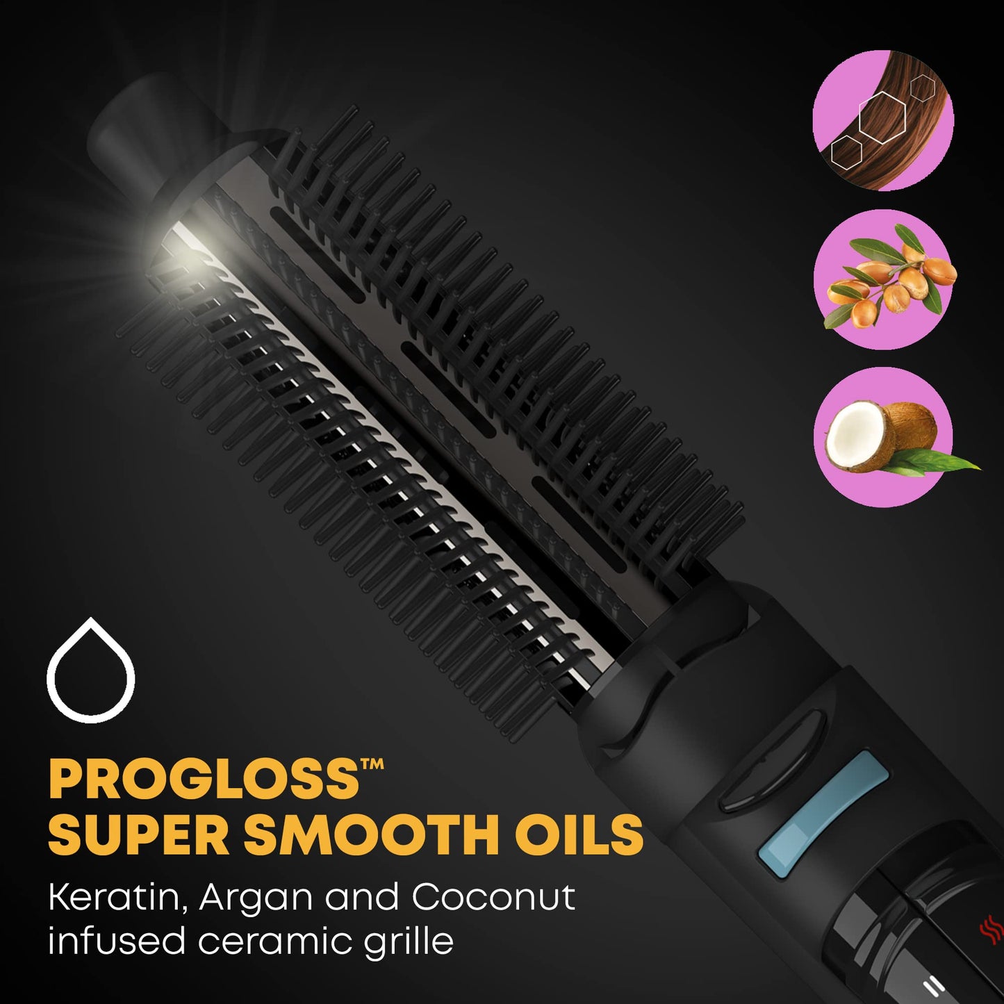 Revamp Progloss Airstyle 6-in-1 Hot Air Multi Styler - Hair Dryer Brush for Wet or Dry Hair Styling - Ceramic Barrel Infused with Progloss Oils Beauty & Personal Care REVAMP