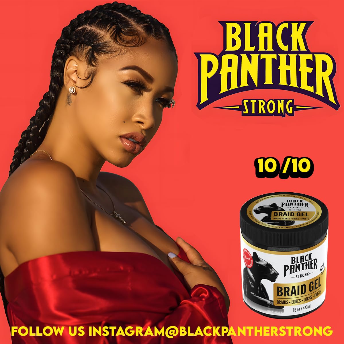 Black Panther Braid Gel | Smooths & Tames Frizz | No Flaking or Drying | High Shine, Long Lasting for Braids, Locks, Twists, Cornrows | 16 oz Beauty & Personal Care BLACK PANTHER STRONG DIAMOND EDGES