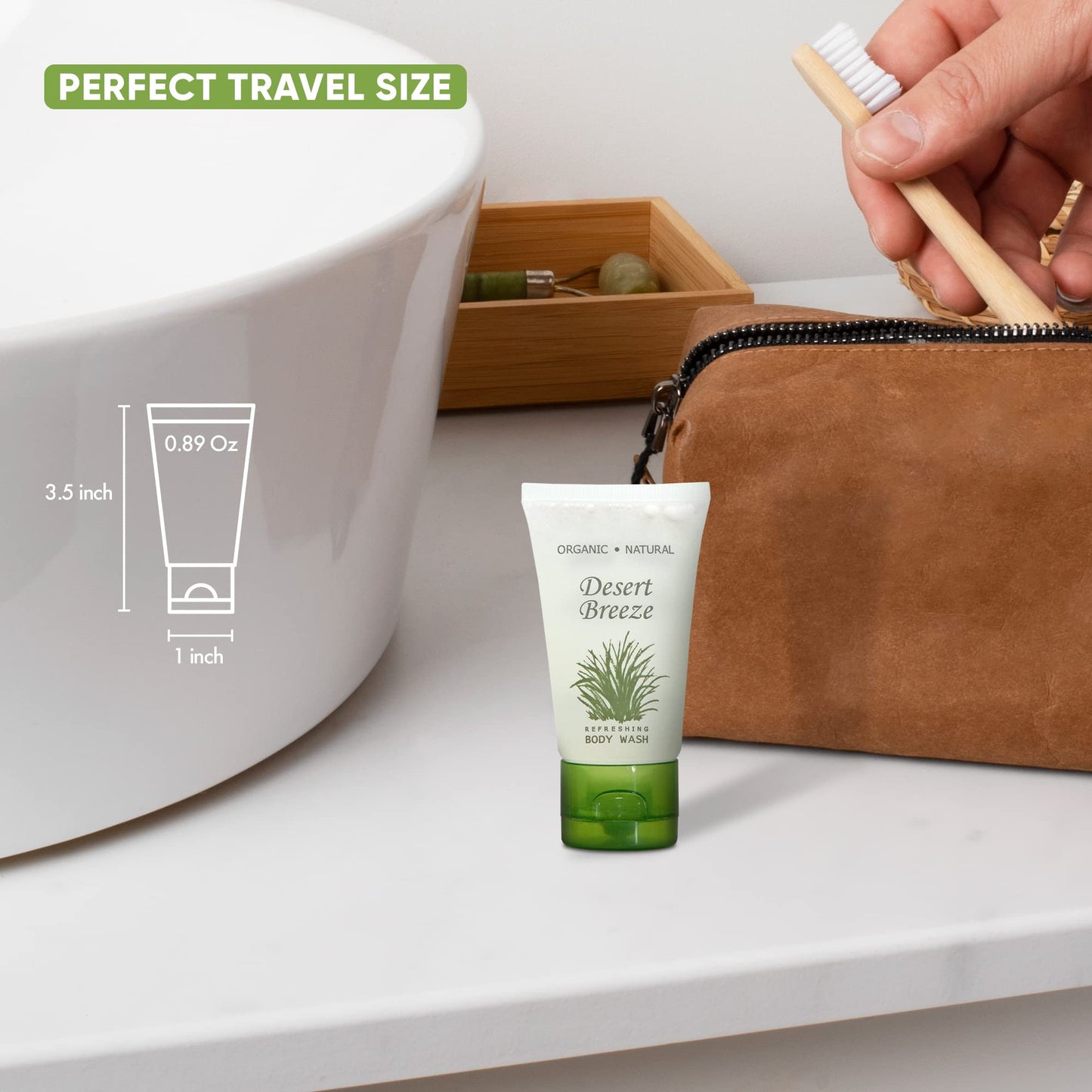 Travel Size Hotel Body Wash 20 Count 1 oz Bottles Guest Amenities for Vacation Rentals and Short Term Rentals Paraben Free Green Tea & Lemongrass Beauty & Personal Care Desert Breeze