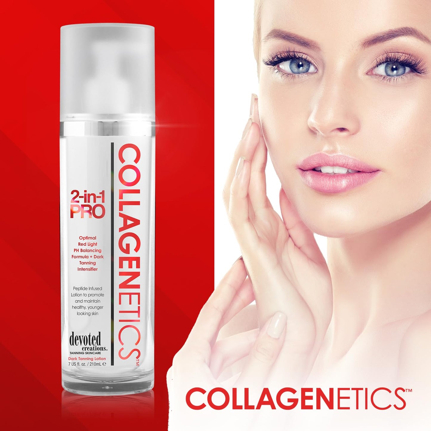 Collagenetics 2 in 1 Pro Red Light Therapy Prep Lotion & Tan Acc Beauty & Personal Care Devoted Creations