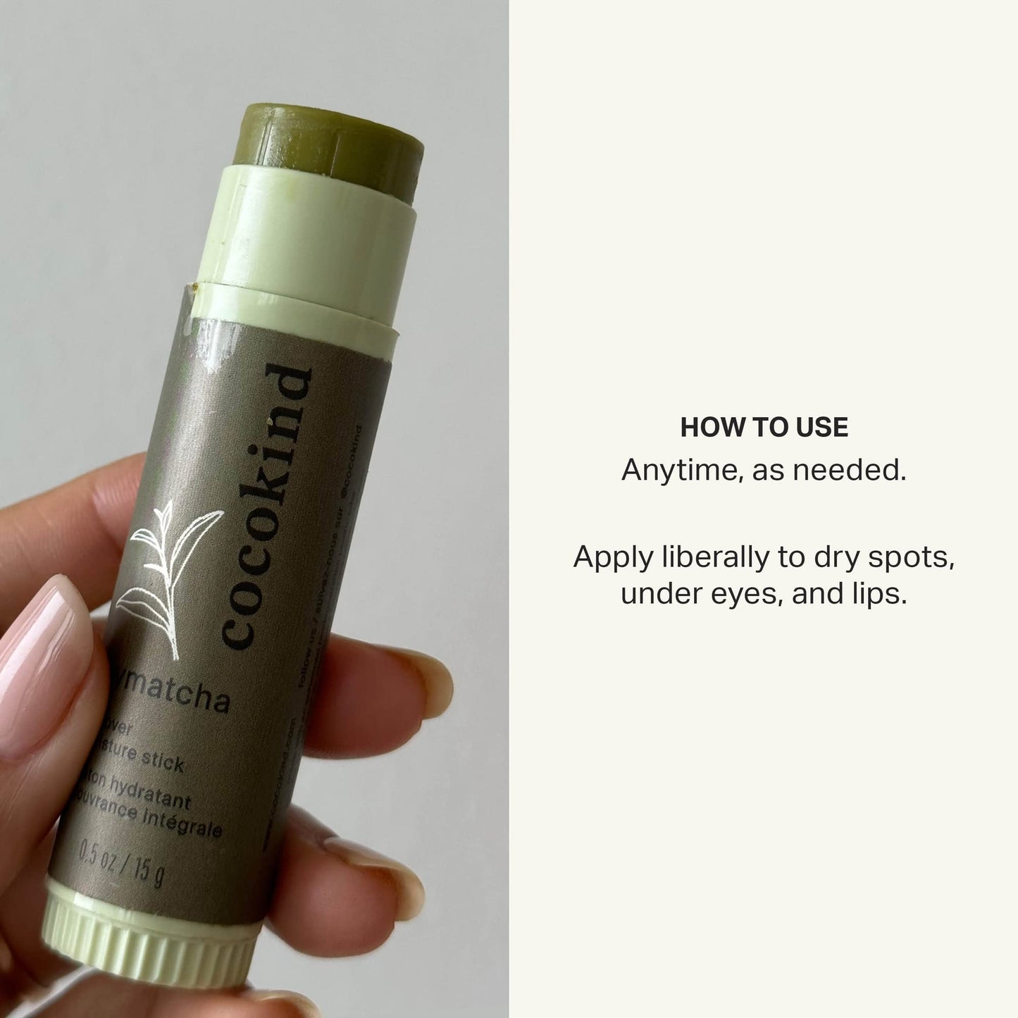 Cocokind Mymatcha All-Over Moisture Stick, Lip Balm and Eye Cream for Dry Skin 0.5 Oz Beauty & Personal Care Cocokind