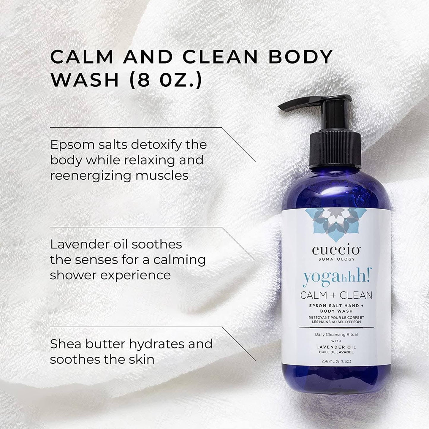 Cuccio Somatology Calm And Clean Epsom Salt Lavender Body Wash - Cleansing, Nourishing Wash And Soak For Pure, Deep, Relaxation - Relief For Sore Beauty & Personal Care Cuccio