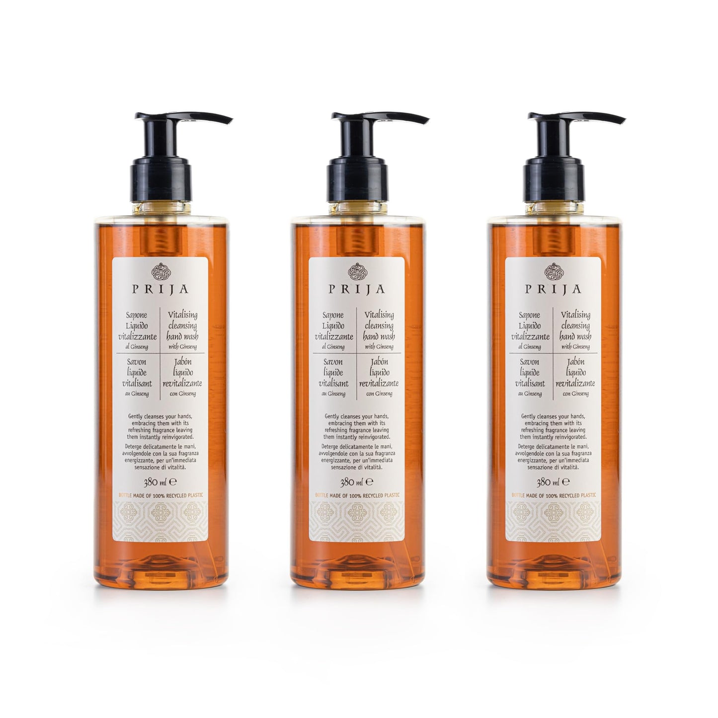 Prija Vitalising Hand Wash with Ginseng Extract Gently Cleanses Hands, Moisturizing Liquid Hand Soap, Vegan Friendly with Energizing Fragrance 3 x Beauty & Personal Care Prija