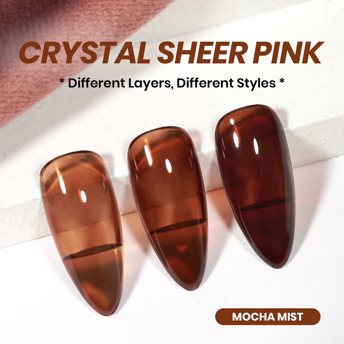 Beetles Brown Gel Nail Polish - 15ML Mocha Jelly Natural Gel Polish Nail Concealer Sheer Translucent Effect Soak Off UV Mist Collection French Nail Beauty and Personal Care beetles Gel Polish