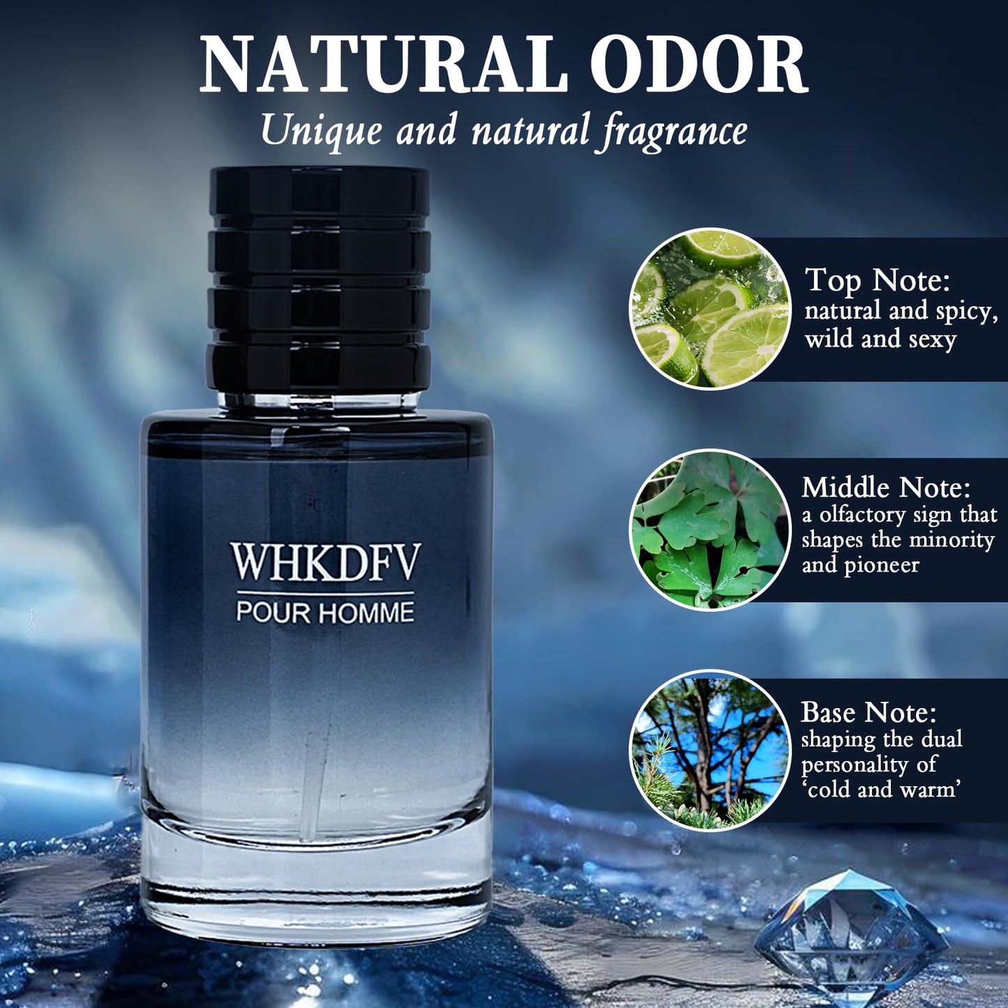 Eau de Toilette Pheromone Cologne for Men, Citrus Fresh and Lasting Spray Perfume Lemon Pepper Base Note Cedar Suitable for Special Occasions Beauty & Personal Care WHKDFV