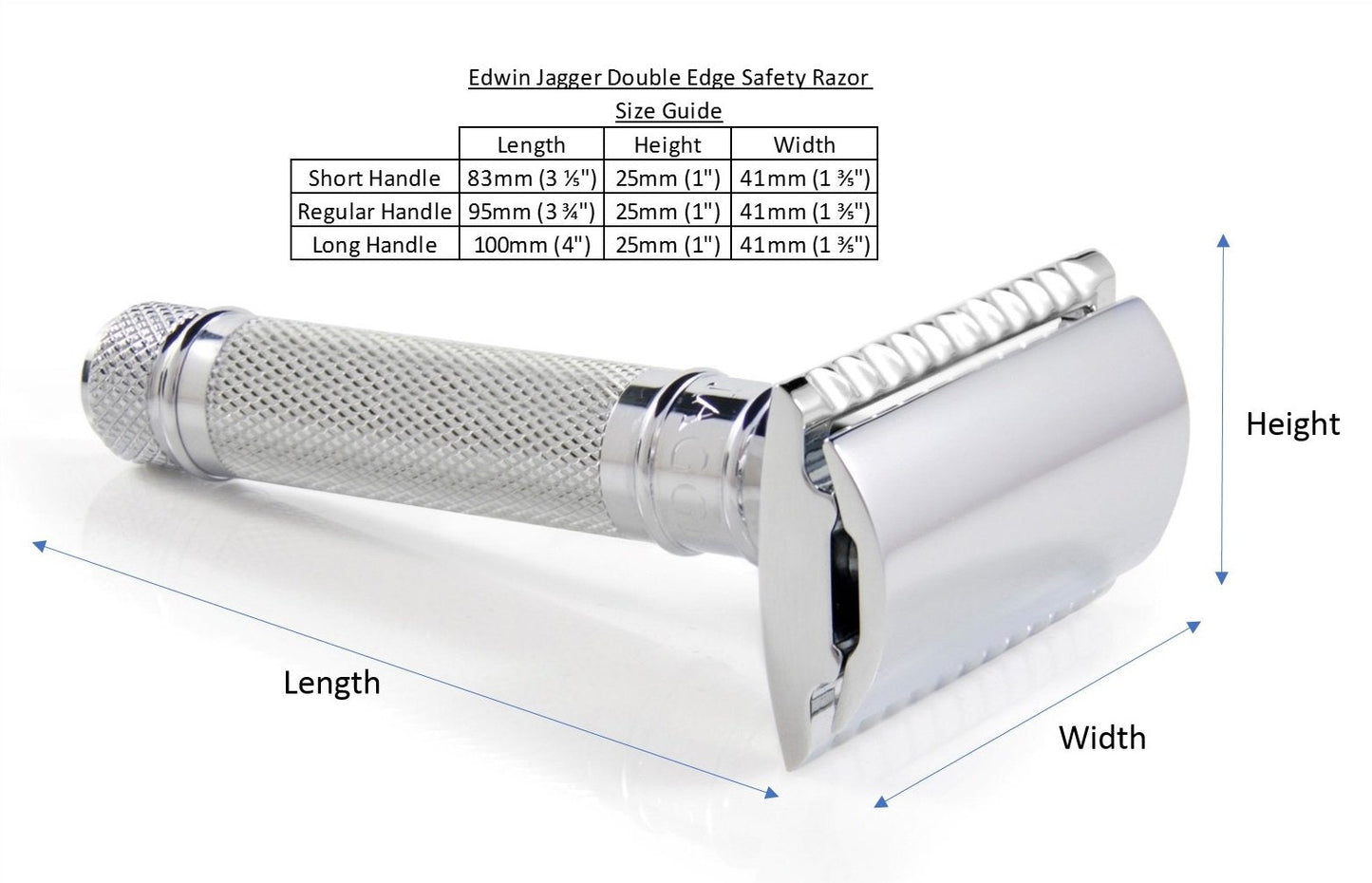 Edwin Jagger Chrome-Plated Lined Handle Double-Edge Safety Razor Beauty and Personal Care Edwin Jagger