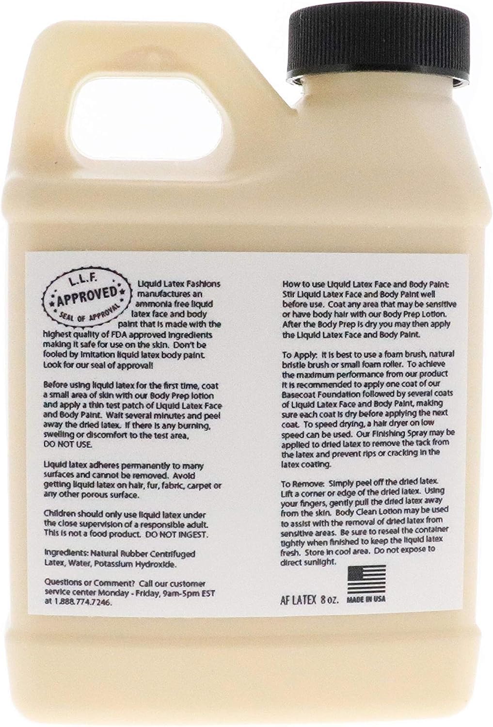 Flesh 8 Oz - Liquid Latex Body Paint, Ammonia Free No Odor, Easy On and Off, Cosplay Makeup, Creates Professional Monster, Zombie Arts Beauty & Personal Care Liquid Latex Fashions