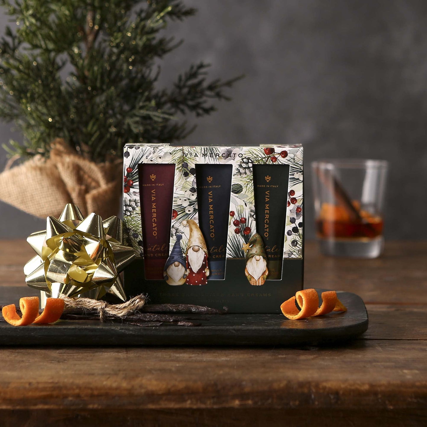Via Mercato Natale Winter Woods Holiday Collection, Hand Cream Gift Set, Assorted Scents Beauty & Personal Care Via Mercato