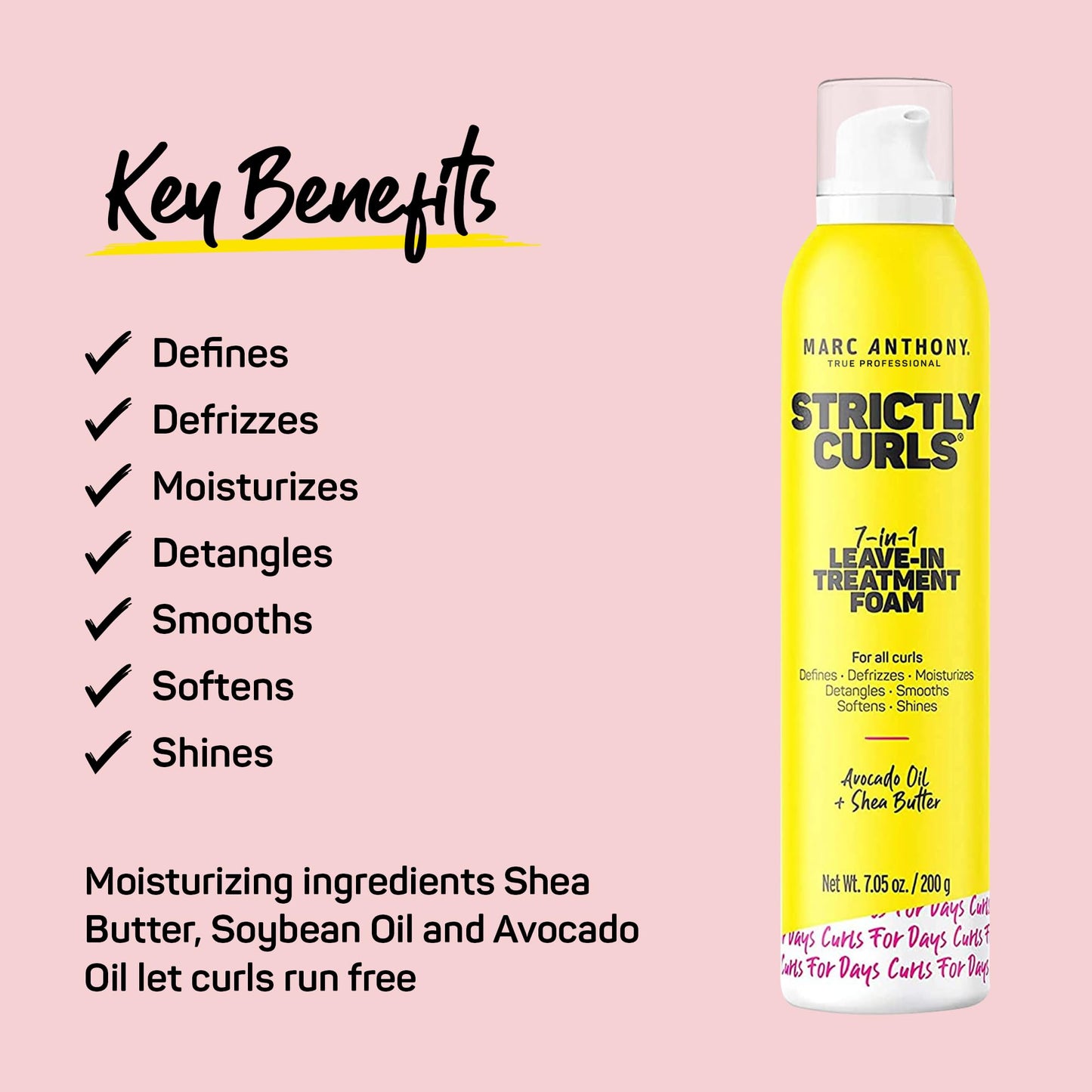 Marc Anthony True Professional Strictly Curls Perfect Curl 7-In-1 Leave In Treatment Foam, 7.05 Ounce (Packaging May Vary) Beauty & Personal Care Marc Anthony