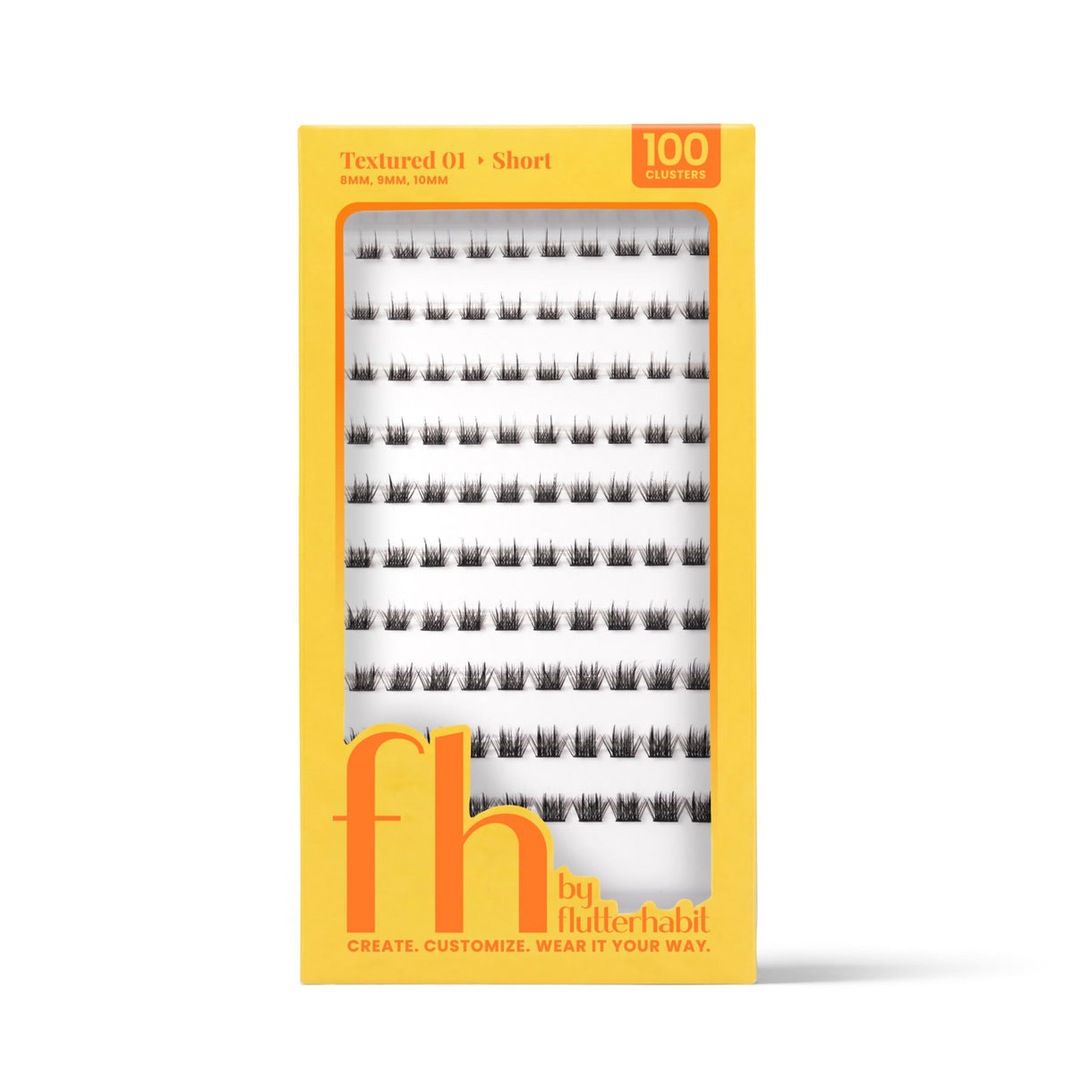 FH By Flutterhabit, Mega Pack DIY Lash Clusters, Textured Short, 100 Count