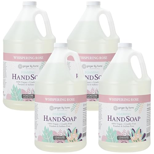 Ginger Lily Farms Botanicals All-Purpose Foaming Hand Soap Refill, 100% Vegan & Cruelty-Free, Whispering Rose Scent, 1 Gallon (Pack of 4) Beauty & Personal Care Ginger Lily Farms