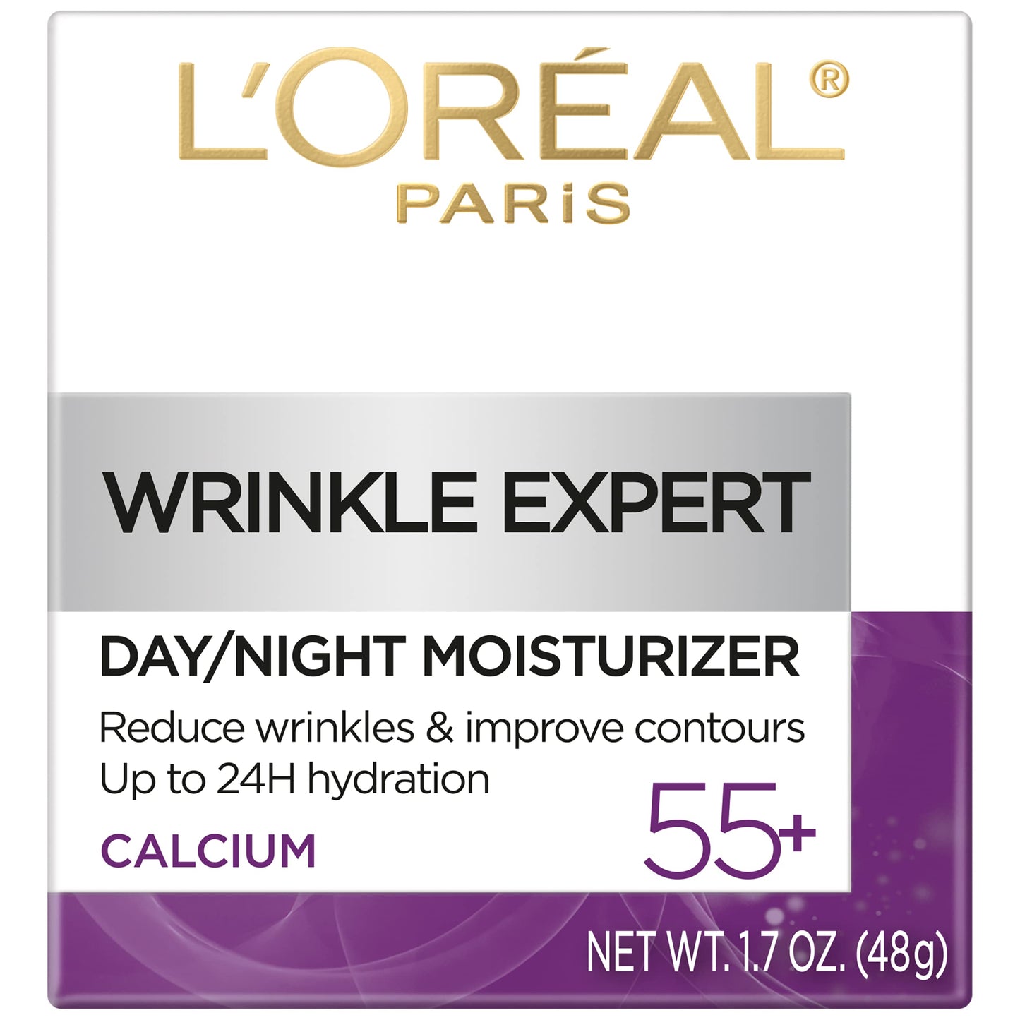 L'Oreal Paris Wrinkle Expert 55+ Anti-Aging Face Moisturizer with Calcium, Non-Greasy, Suitable for Sensitive Skin 1.7 fl. oz Beauty and Personal Care L'Oreal Paris