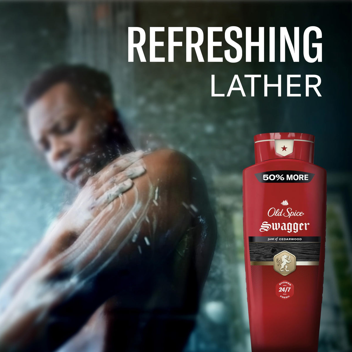 Old Spice Refreshing Body Wash for Men, 3X Defense, 24/7 Shower Fresh with Long Lasting Scent, Red Collection, Swagger with Cedarwood Scent, 24 oz Beauty & Personal Care Old Spice